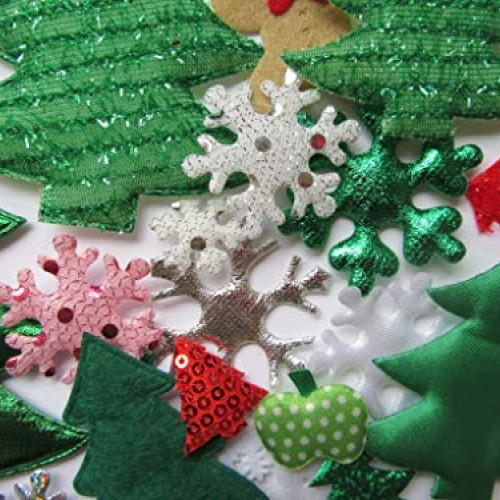 YYCRAFT Assorted 50pcs Christmas Padded Applique Patches for Sewin...