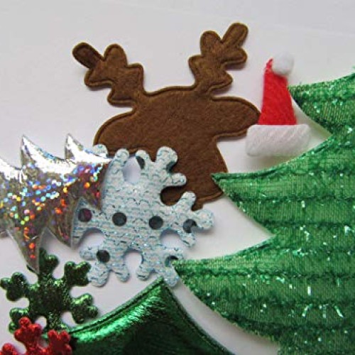 YYCRAFT Assorted 50pcs Christmas Padded Applique Patches for Sewin...