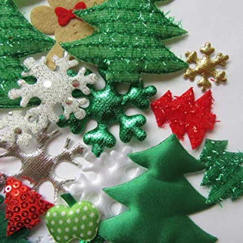 YYCRAFT Assorted 50pcs Christmas Padded Applique Patches for Sewin...