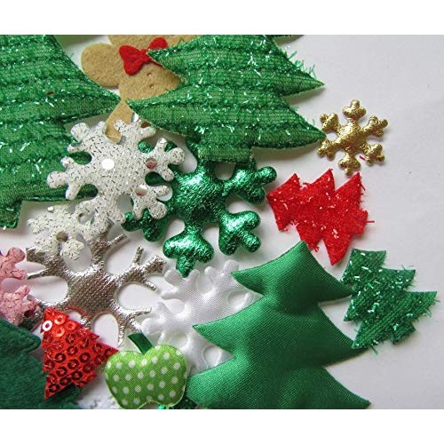 YYCRAFT Assorted 50pcs Christmas Padded Applique Patches for Sewin...