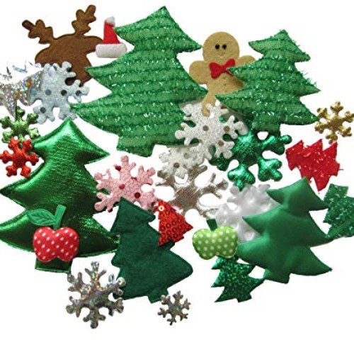 YYCRAFT Assorted 50pcs Christmas Padded Applique Patches for Sewin...