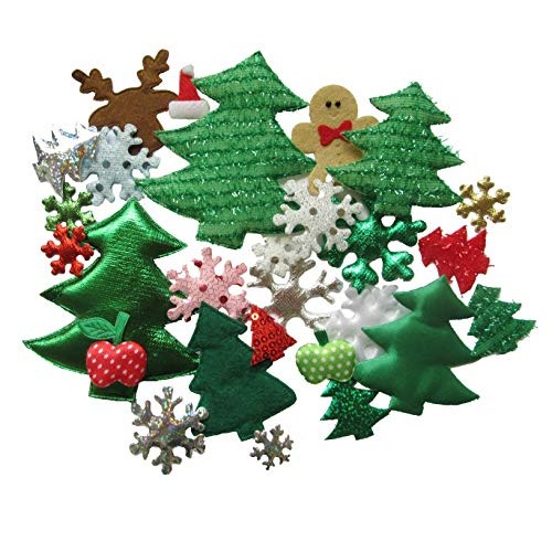 YYCRAFT Assorted 50pcs Christmas Padded Applique Patches for Sewin...