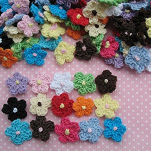 YYCRAFT Pack of 100 Crochet Small Daisy Fabric Satin Craft Sewing ...