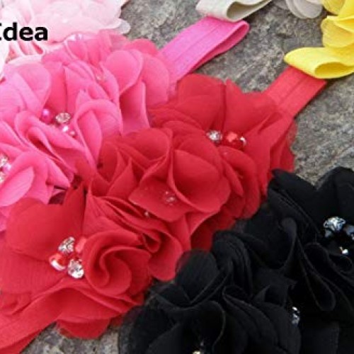 YYCRAFT Pack Of 20 Pieces Chiffon 2 Flower Rhinestone for craft p...