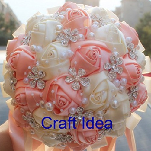 YYCRAFT Pack Of 20 Satin 4d Rose 2 Craft Wedding Bride Bouquet Ro...
