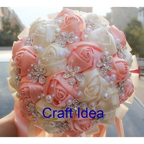 YYCRAFT Pack Of 20 Satin 4d Rose 2 Craft Wedding Bride Bouquet Ro...