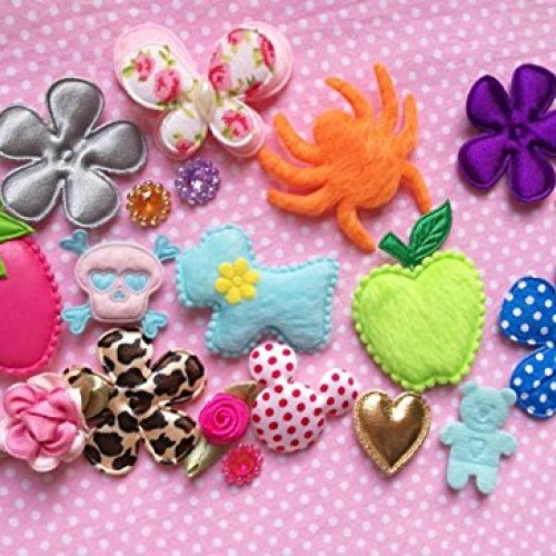 YYCRAFT Sale 120 Assorted Fabric Applique Scrapbooking Ribbon Flow...