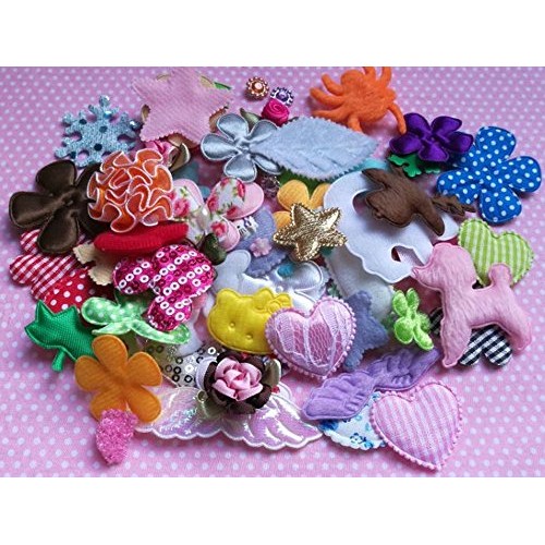 YYCRAFT Sale 120 Assorted Fabric Applique Scrapbooking Ribbon Flow...