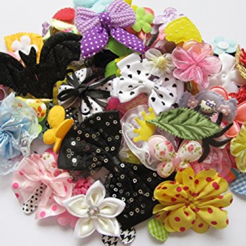 YYCRAFT Sale 120 Assorted Fabric Applique Scrapbooking Ribbon Flow...