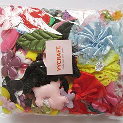 YYCRAFT Sale 120 Assorted Fabric Applique Scrapbooking Ribbon Flow...