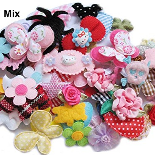 YYCRAFT Sale 120 Assorted Fabric Applique Scrapbooking Ribbon Flow...