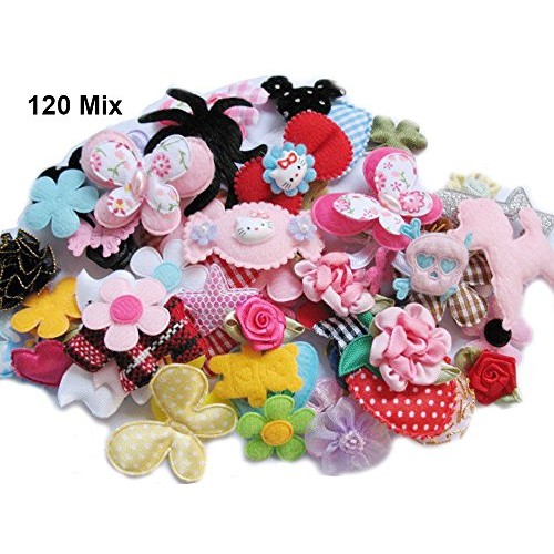 YYCRAFT Sale 120 Assorted Fabric Applique Scrapbooking Ribbon Flow...
