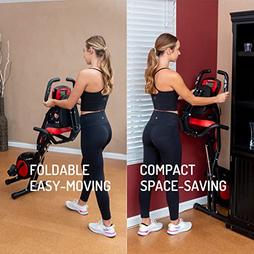 YYFITT 3-In-1 Folding Exercise Bike, Stationary Bikes for Home wit...