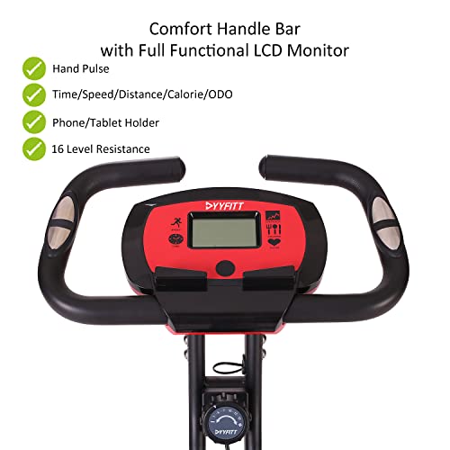 YYFITT 3-In-1 Folding Exercise Bike, Stationary Bikes for Home wit...