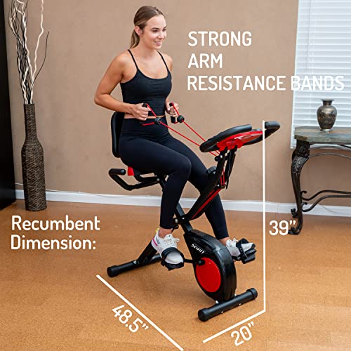 YYFITT 3-In-1 Folding Exercise Bike, Stationary Bikes for Home wit...