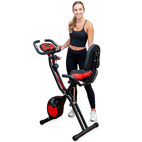 YYFITT 3-In-1 Folding Exercise Bike, Stationary Bikes for Home wit...
