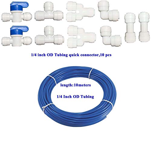 YZM 10 pcs 1/4 Quick Connect Push in to Connect Water Purifiers T...