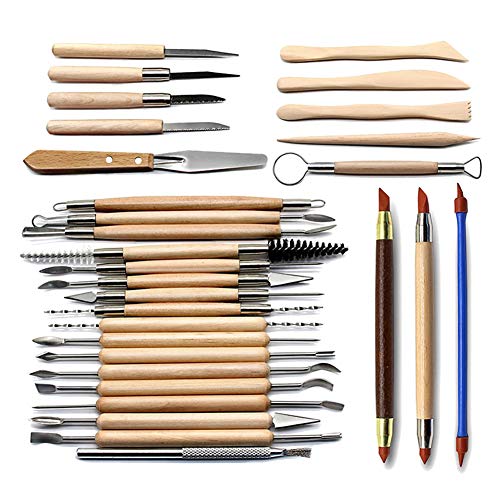 Sculpting Tools,YZNlife Set of 30 Clay Sculpting Tool Wooden Handl...