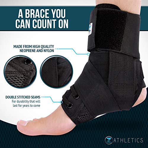 Zenith Ankle Brace, Lace Up Adjustable Support – for Running, Bask...