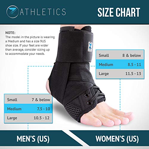 Zenith Ankle Brace, Lace Up Adjustable Support – for Running, Bask...