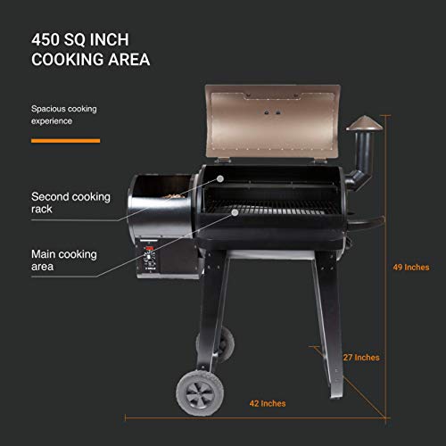 Z GRILLS ZPG-450A 2020 Upgrade Wood Pellet Grill & Smoker 6 in 1 B...