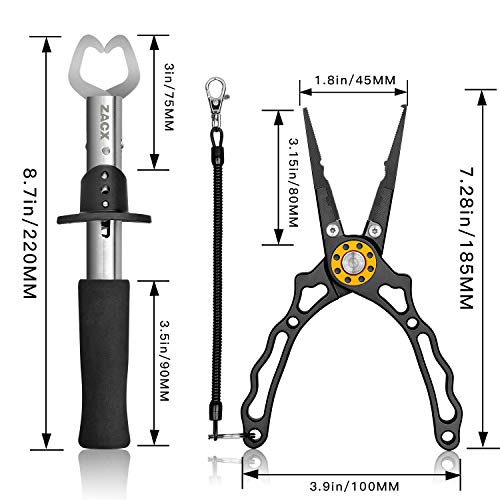 ZACX Fishing Pliers, Fish Lip Gripper Upgraded Muti-Function Fishi...