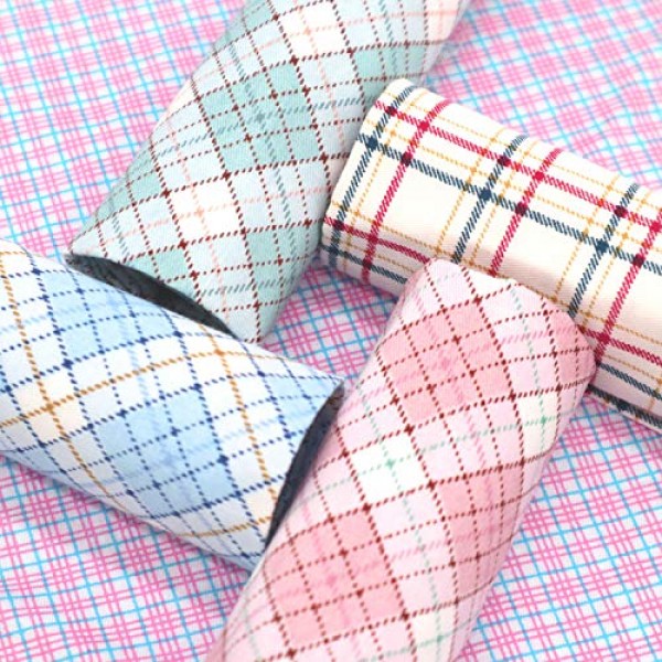 ZAIONE 5pcs Pastel Colors Plaid Checked Tartan 100% Cotton Fabric ...
