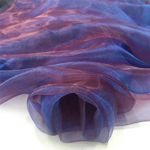 ZAIONE Pack of 10 Yards Two Tone Iridescent Mirror Organza Fabric ...