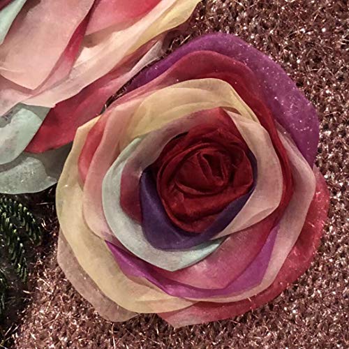 ZAIONE Pack of 10 Yards Two Tone Iridescent Mirror Organza Fabric ...