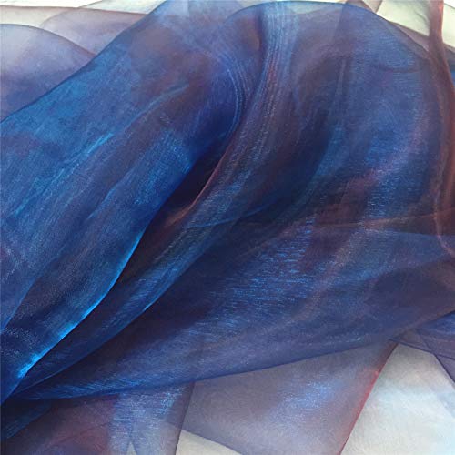 ZAIONE Pack of 10 Yards Two Tone Iridescent Mirror Organza Fabric ...