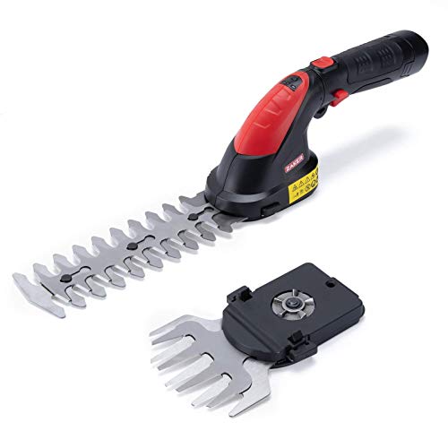 ZAKER 7.2V 2-in-1 Cordless Grass Shears& Hedge Trimmer, 1400SPM, R...