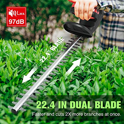 ZAKER Cordless Hedge Trimmers,20V 2Ah Powerful Electric Hedge Trim...