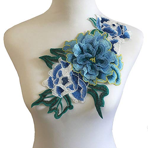 3D Flowers Embroidered Patch Sticker for Clothing Jacket Jeans Lac...