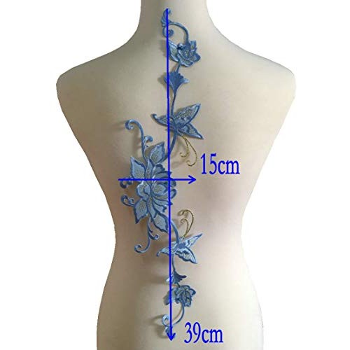 Big Flower Iron on Embroidered Appliques Patch Embroidered Lace Fa...