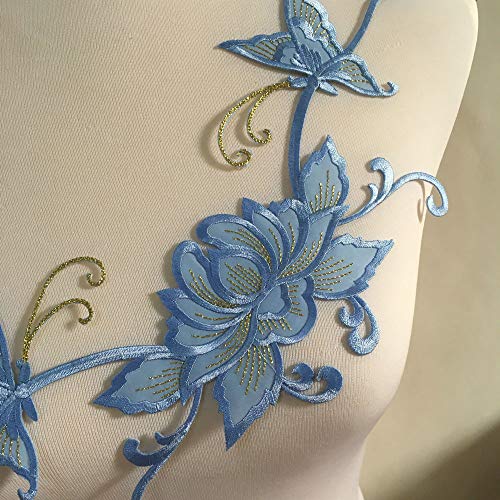 Big Flower Iron on Embroidered Appliques Patch Embroidered Lace Fa...