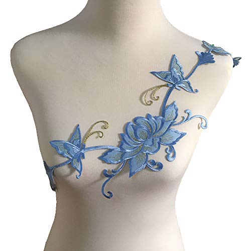 Big Flower Iron on Embroidered Appliques Patch Embroidered Lace Fa...