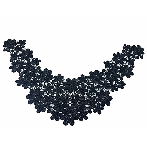 Polyester Black Big Flower Necklace Lace Collar Fabric Trim DIY Em...