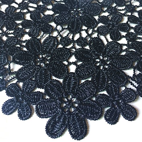 Polyester Black Big Flower Necklace Lace Collar Fabric Trim DIY Em...