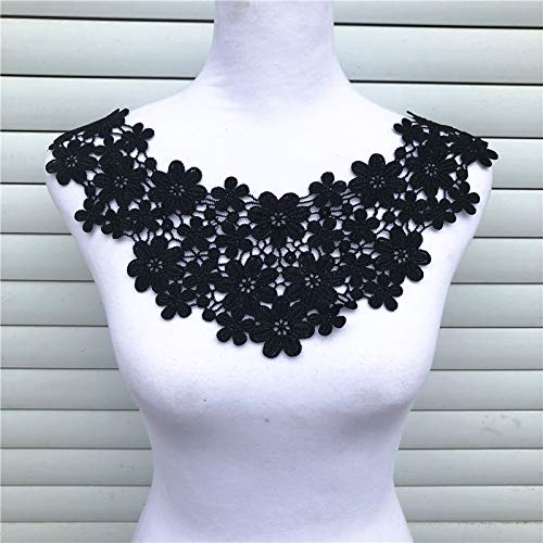 Polyester Black Big Flower Necklace Lace Collar Fabric Trim DIY Em...