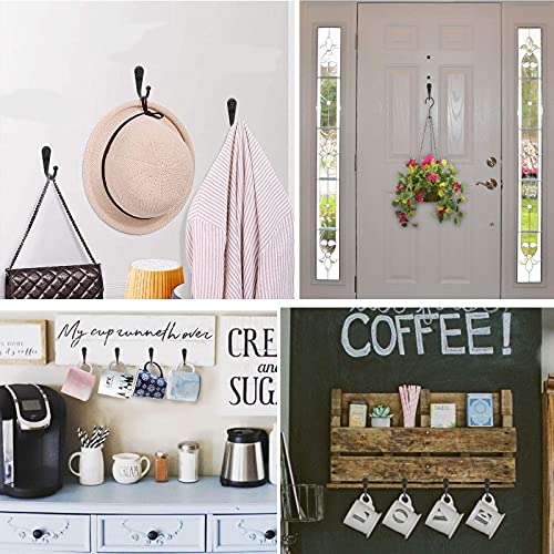 ZAYBOD 15 Pcs Black Wall Mounted Coat Hooks, Hanger Hook with 30 P...