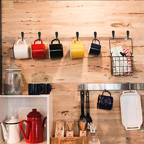 ZAYBOD 15 Pcs Black Wall Mounted Coat Hooks, Hanger Hook with 30 P...