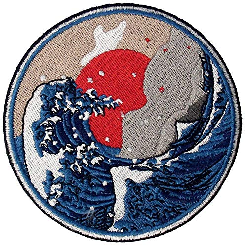 Great Wave Off Kanagawa Patch Embroidered Applique Badge Iron On S...