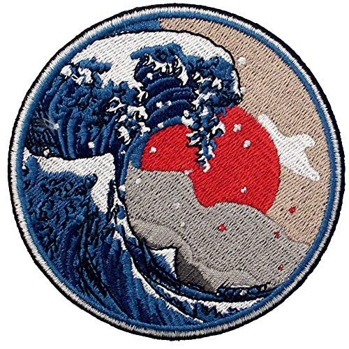 Great Wave Off Kanagawa Patch Embroidered Applique Badge Iron On S...