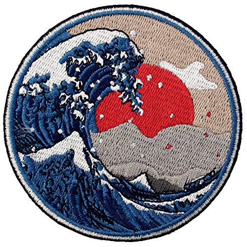 Great Wave Off Kanagawa Patch Embroidered Applique Badge Iron On S...