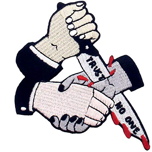 ZEGINs Trust No One Knife Cut Embroidered Patch Badge Iron On Sew ...