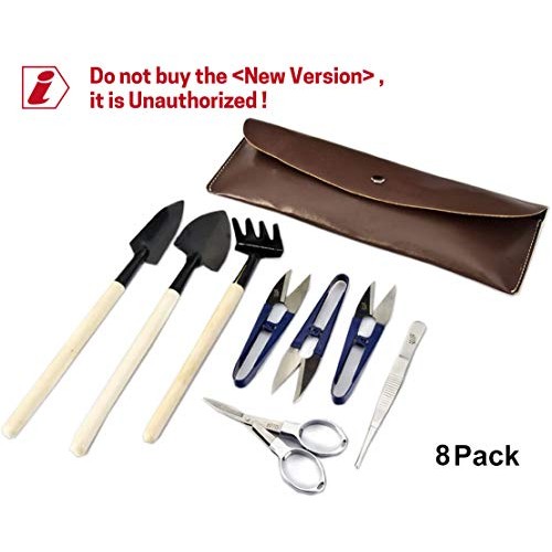 Bonsai Set 8 Pcs - Include Pruner,Fold Scissors,Mini Rake,Bud & Le...