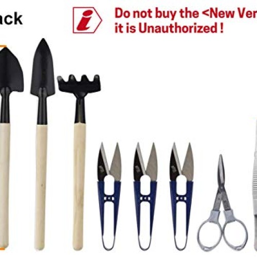 Bonsai Set 8 Pcs - Include Pruner,Fold Scissors,Mini Rake,Bud & Le...