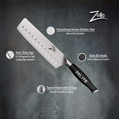 Zelite Infinity Nakiri Chef Knife 7 Inch - Comfort-Pro Series - Ge...