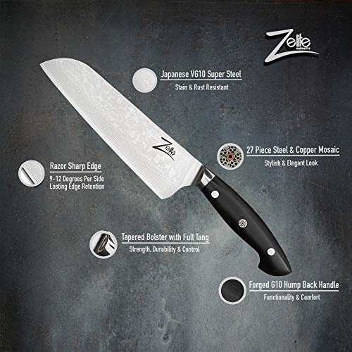 Zelite Infinity Santoku Knife 7 Inch - Executive-Plus Series - Jap...