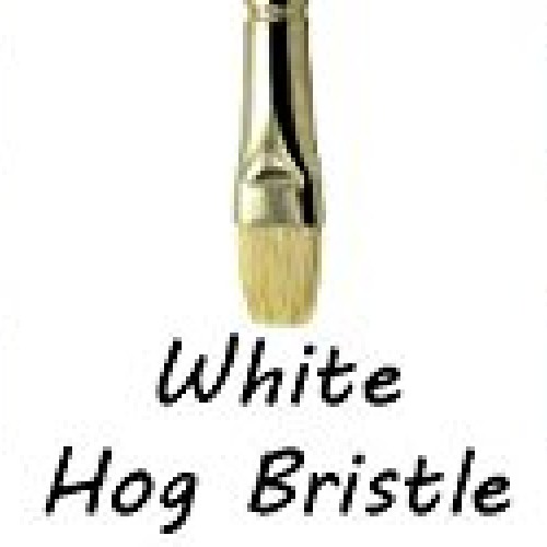 ZEM Brush Interlocked White Hog Bristle Artist Brush Set Rounds 2,...
